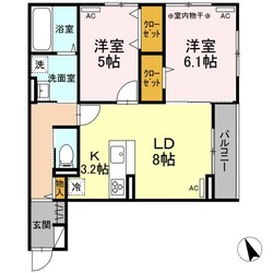 宮城野原駅 徒歩8分 3階の物件間取画像